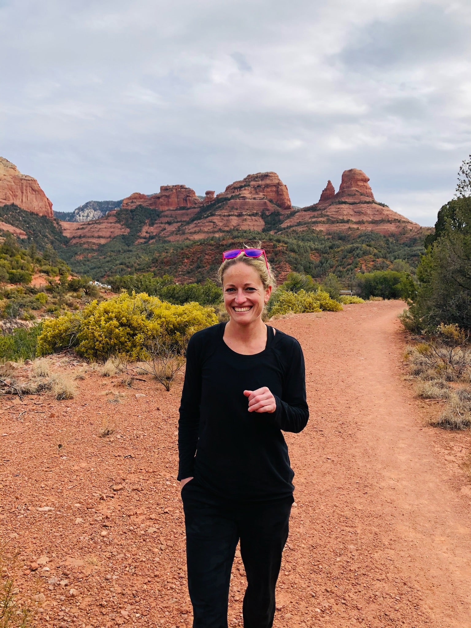 Amy Puzey on a trail in Sedona, Arizona